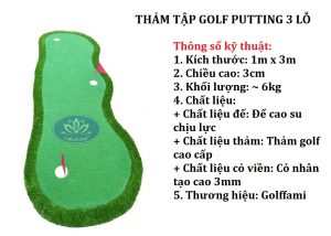 Thảm tập putting golf 3 lỗ GP02